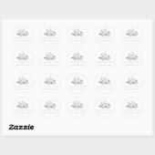 White Autumn Pumpkin Greenery Dank u wel Ronde Sticker (Vel)