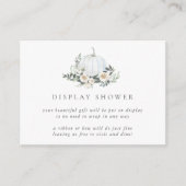 White Autumn Pumpkin Greenery Display Shower Informatiekaartje (Voorkant)