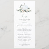 White Autumn Pumpkin Greenery Event Menu (Voorkant)