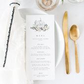 White Autumn Pumpkin Greenery Monogram Event Menu
