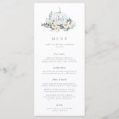 White Autumn Pumpkin Greenery Monogram Event Menu (Voorkant)