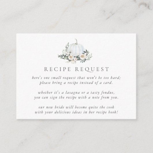 White Autumn Pumpkin Greenery Vrijgezellenfeest Re Informatiekaartje (Voorkant)