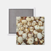 White Autumn Vibes Monogram Pumpkin Magnet (Voorkant / Achterkant)
