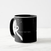 White Awareness Lint Vlinder Koffie Mok (Voorkant links)