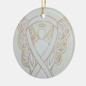 White Awareness Ribbon Angel Custom Art Ornaments Keramisch Ornament (Links)