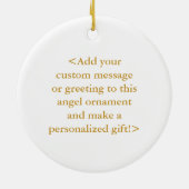 White Awareness Ribbon Angel Custom Art Ornaments Keramisch Ornament (Achterkant)