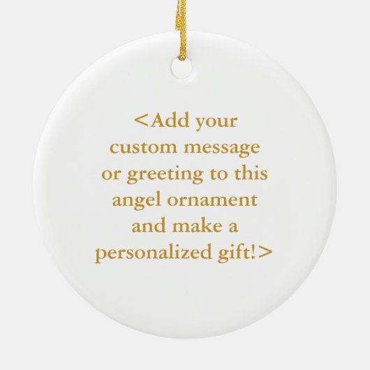 White Awareness Ribbon Angel Custom Art Ornaments Keramisch Ornament (Achterkant)