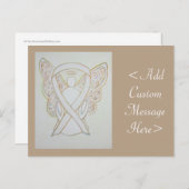 White Awareness Ribbon Angel Custom Briefkaart (Voorkant / Achterkant)