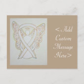 White Awareness Ribbon Angel Custom Briefkaart (Voorkant)