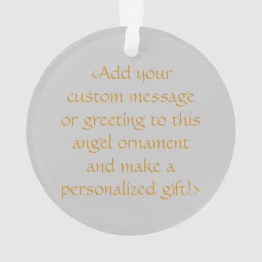 White Awareness Ribbon Angel Gepersonaliseerd sier Ornament (achterkant)