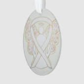 White Awareness Ribbon Angel Ornament Pendant (voorkant)