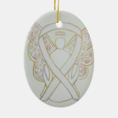 White Awareness Ribbon Angel Pendant Ornament (Achterkant)