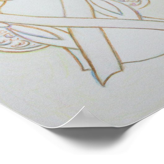 White Awareness Ribbon Angel Poster Art Print (Hoek)