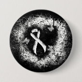 White Awareness Ribbon Grunge Heart Ronde Button 7,6 Cm (Voorkant)