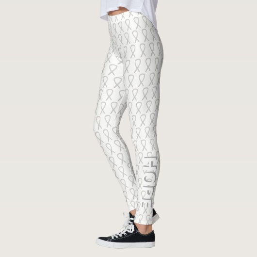 White Awareness Ribbon Hope & Cure Custom Leggings (Links)