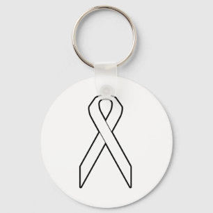 White Awareness Ribbon Sleutelhanger