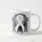 White Awareness Ribbon with Wings Grote Koffiekop (Rechts)