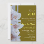 white azalea bloemen graduation party uitnodiging  (Voorkant)