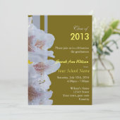 white azalea bloemen graduation party uitnodiging  (Staand voorkant)