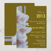 white azalea bloemen graduation party uitnodiging  (Voorkant / Achterkant)