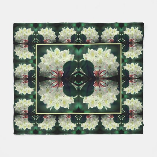White Azalea Flower Abstract Pattern Fleece Deken (Voorkant (Horizontaal))