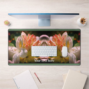 White Azalea Flower Blossom Bud Personalized Bureaumat