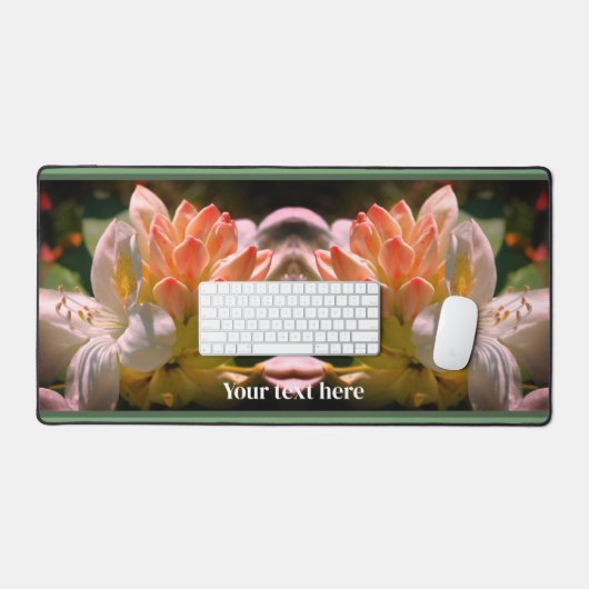 White Azalea Flower Blossom Bud Personalized Bureaumat (Keyboard & Muis)