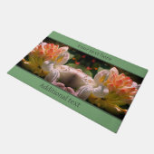 White Azalea Flower Blossom Bud Personalized Deurmat (Schuin)