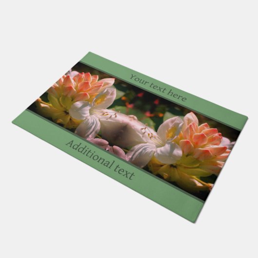 White Azalea Flower Blossom Bud Personalized Deurmat (Schuin)