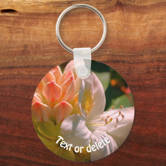 White Azalea Flower Personalized Sleutelhanger (Achterkant)