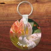 White Azalea Flower Personalized Sleutelhanger (Voorkant)
