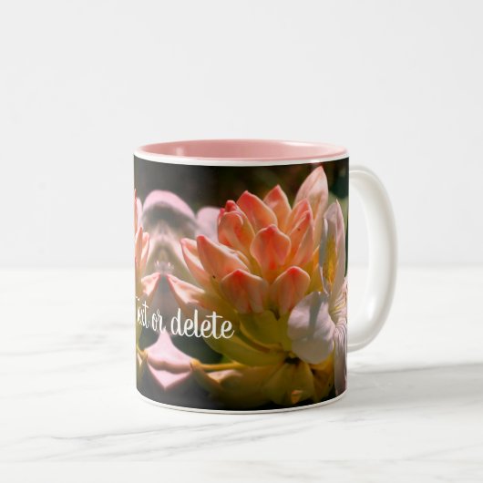 White Azalea Flower Personalized Tweekleurige Koffiemok (Voorkant rechts)