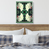 White Azalea Flower with Raindrops Abstract Canvas Afdruk (Insitu (Slaapkamer))
