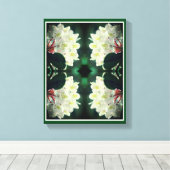 White Azalea Flower with Raindrops Abstract Canvas Afdruk (Insitu (Houten vloer))