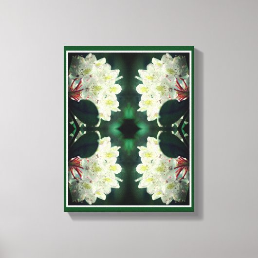 White Azalea Flower with Raindrops Abstract Canvas Afdruk (Voorkant)