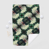 White Azalea Flower with Raindrops Pattern Golfhanddoek (Insitu)