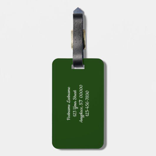 White Azalea Flower with Raindrops Personated Bagagelabel (Achterkant verticaal)