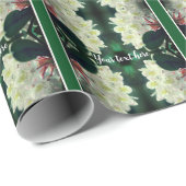 White Azalea Flower with Raindrops Personated Cadeaupapier (Rol Hoek)