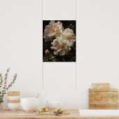 White Azalea Flowers Art Print Poster (Keuken)