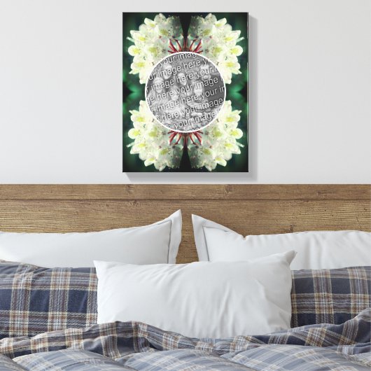 White Azalea Flowers Lijst Creëer Uw eigen foto Canvas Afdruk (Insitu (Slaapkamer))