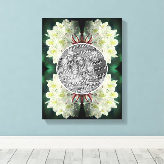 White Azalea Flowers Lijst Creëer Uw eigen foto Canvas Afdruk (Insitu (Houten vloer))