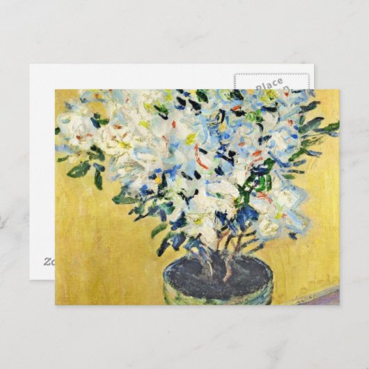White Azaleas in a Pot - Claude Monet Briefkaart (Voorkant / Achterkant)