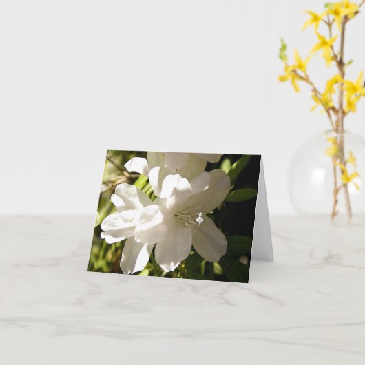 White Azalia Shadow Fairy Kaart (Gele Bloem)