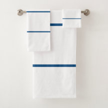 White Azure Blue Geometric Stripes