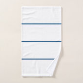 White Azure Blue Geometric Stripes Bad Handdoek (Handdoek)