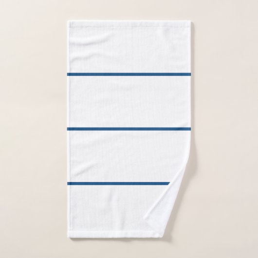 White Azure Blue Geometric Stripes Bad Handdoek (Handdoek)