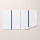 White Azure Blue Geometric Stripes Bad Handdoek (Handdoek)