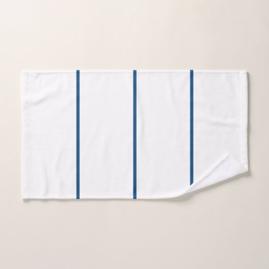 White Azure Blue Geometric Stripes Bad Handdoek (Handdoek)
