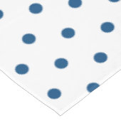 White Azure Blue Polka Dots Tafelkleed (Gekanteld)
