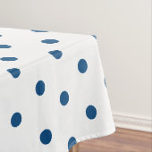 White Azure Blue Polka Dots Tafelkleed (Voorbeeld)